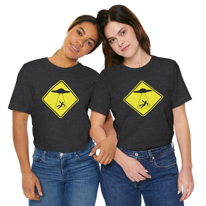 CAUTION UFO! Unisex Jersey Short Sleeve Tee