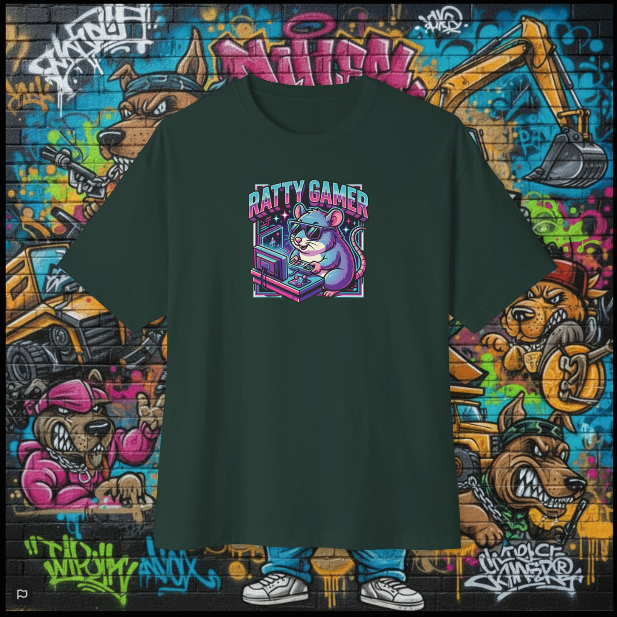 RATTY GAMER. Unisex Oversized Boxy Tee