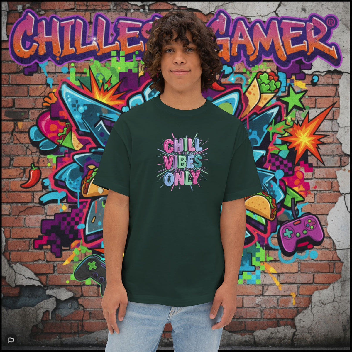 CHILL VIBES ONLY. Unisex Oversized Boxy Tee