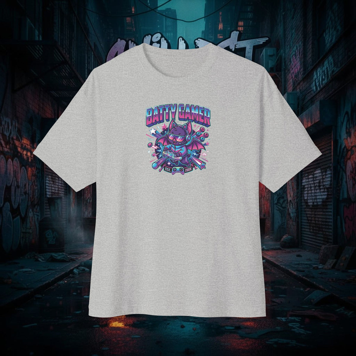 BATTY GAMER. Unisex Oversized Boxy Tee