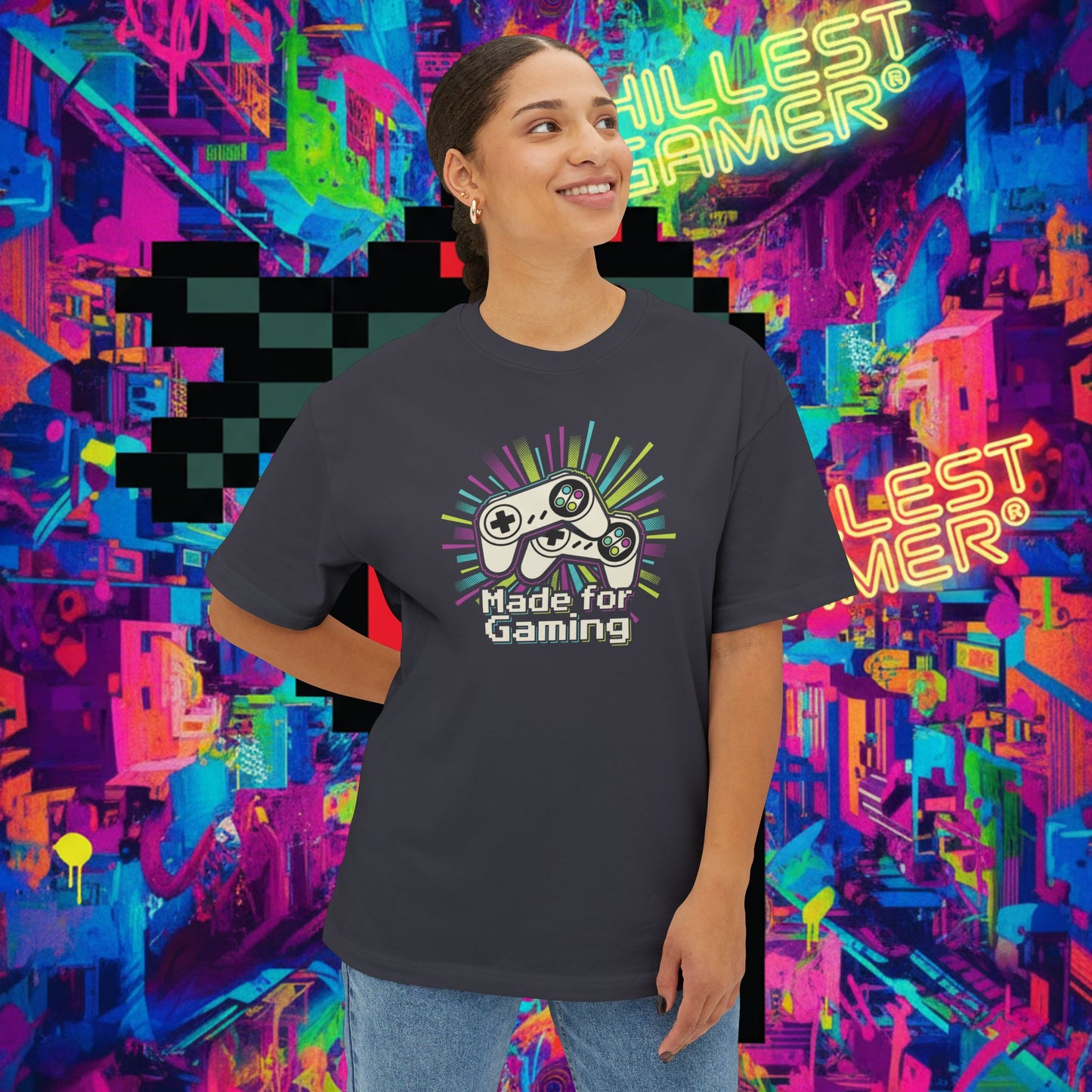 MADE FOR GAMING. Unisex Oversized Boxy Tee