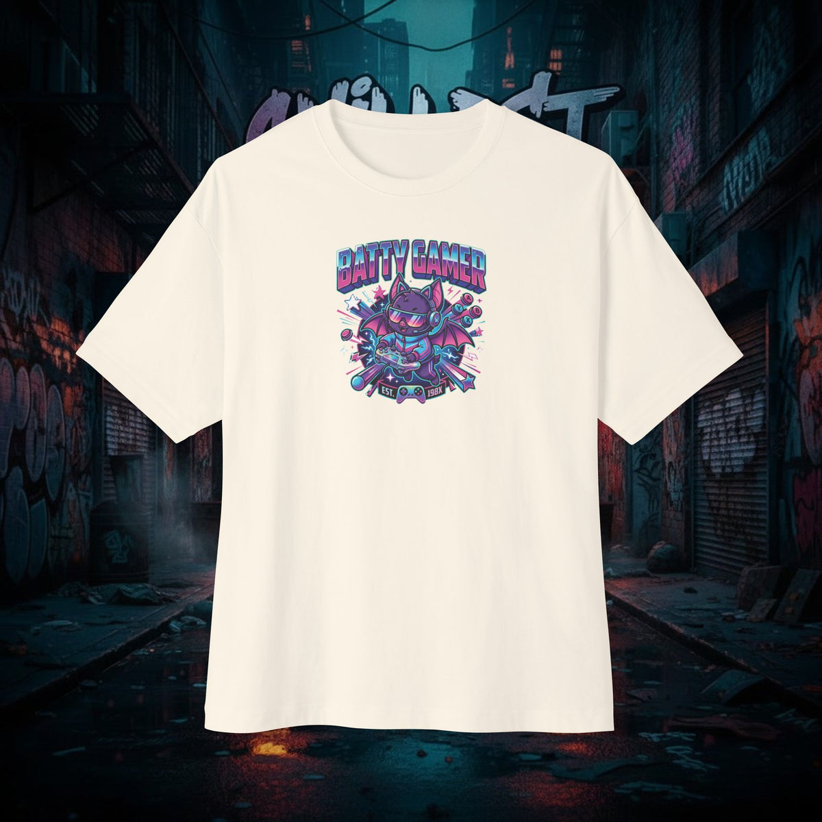BATTY GAMER. Unisex Oversized Boxy Tee
