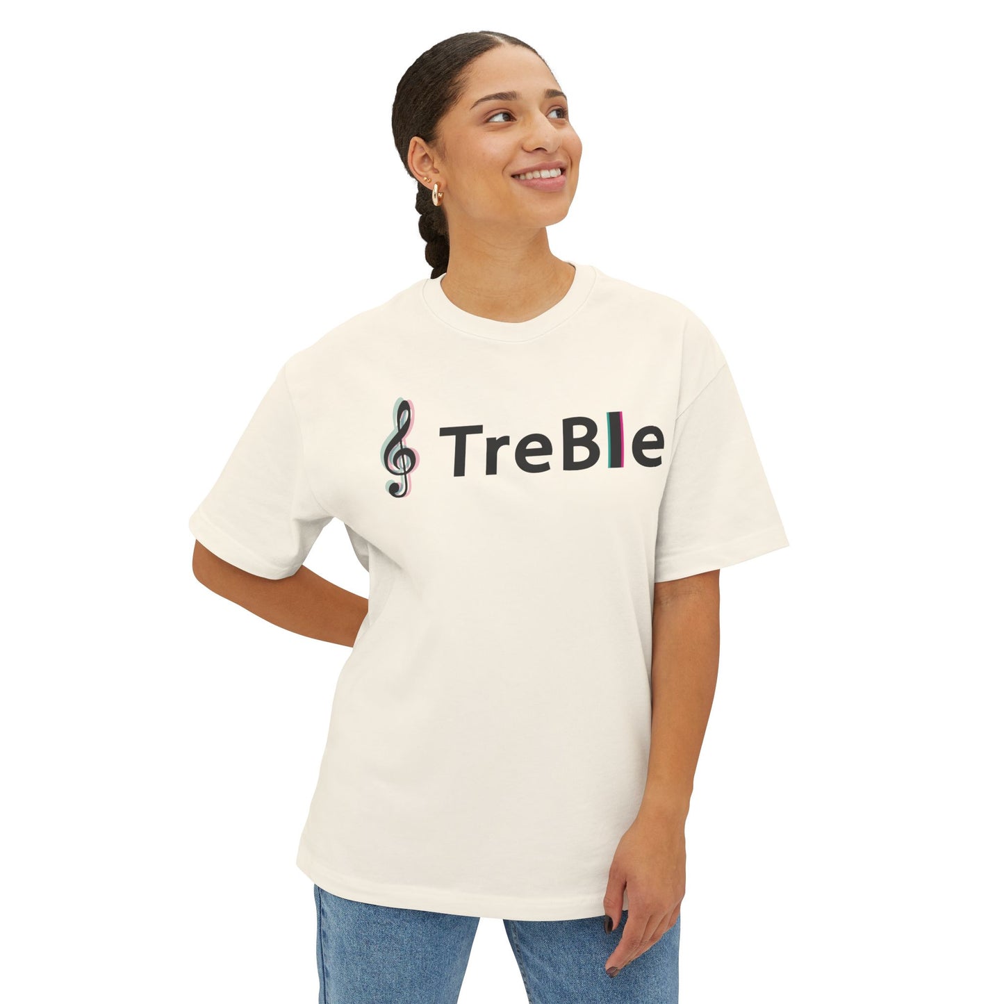 TREBLE TOCK. Unisex Oversized Boxy Tee