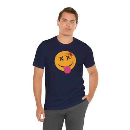 NOT SO HAPPY FACE. Unisex Jersey Short Sleeve Tee