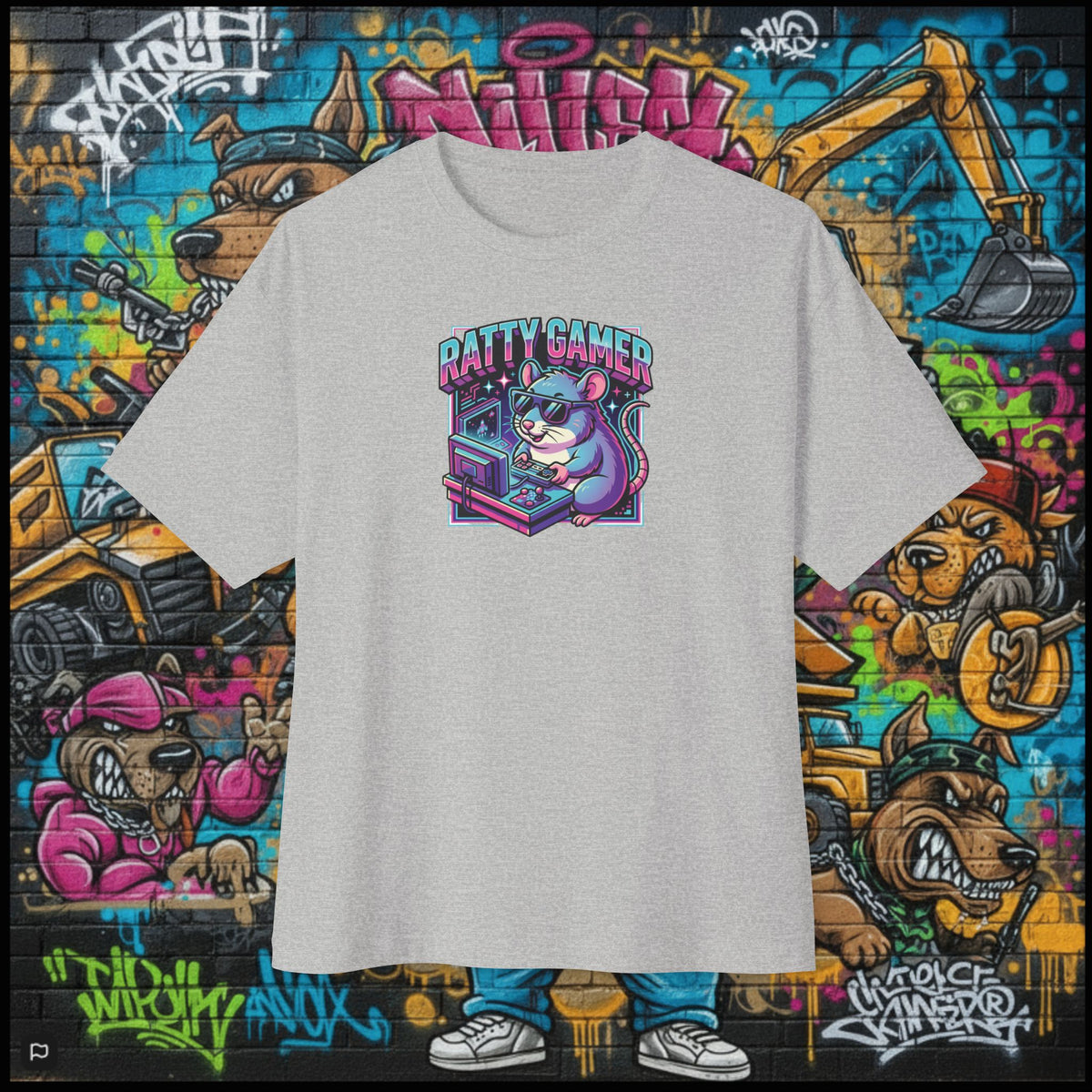RATTY GAMER. Unisex Oversized Boxy Tee