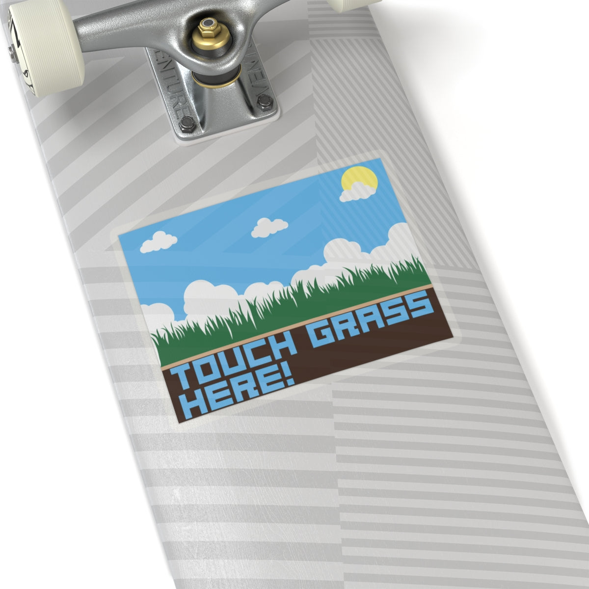 TOUCH GRASS HERE. Kiss-Cut Stickers