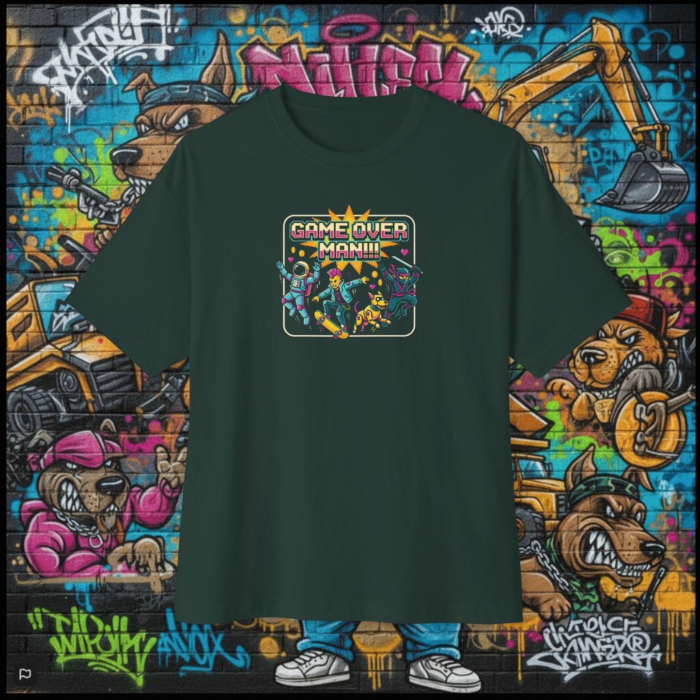 GAME OVER MAN!!! Unisex Oversized Boxy Tee