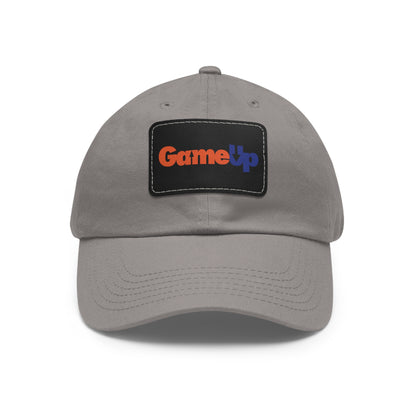 FED UP GAME UP. Dad Hat with Leather Patch (Rectangle)