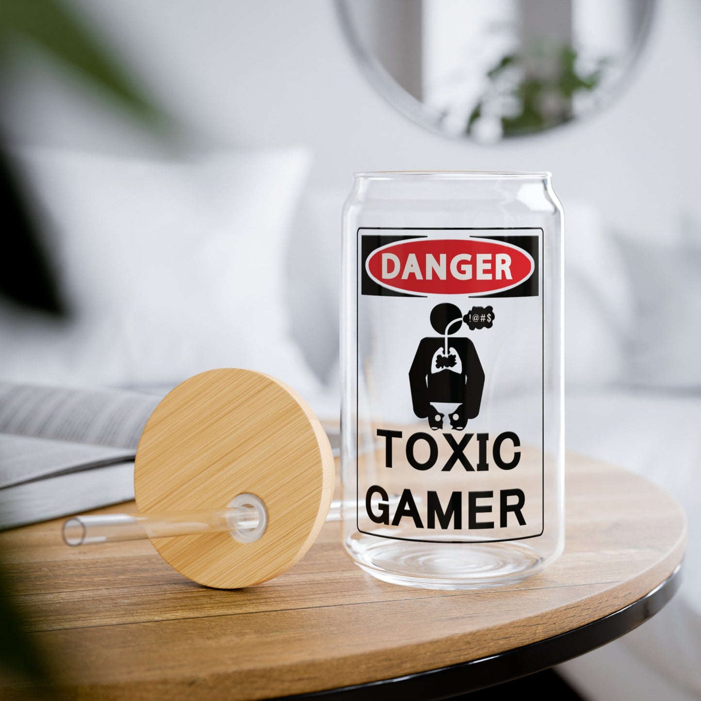 TOXIC GAMER !@#$. Sipper Glass, 16oz