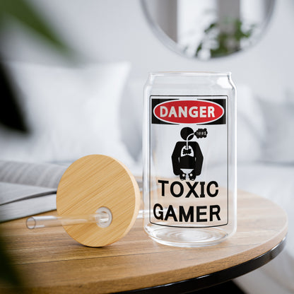 TOXIC GAMER !@#$. Sipper Glass, 16oz