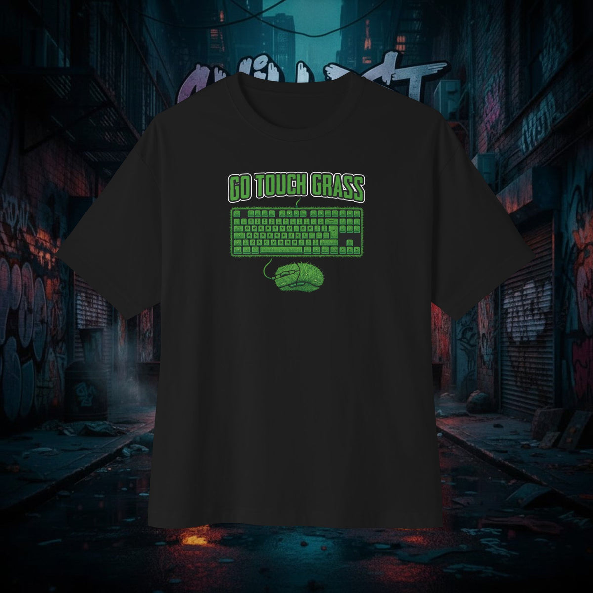 GO TOUCH GRASS. Unisex Oversized Boxy Tee