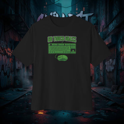 GO TOUCH GRASS. Unisex Oversized Boxy Tee