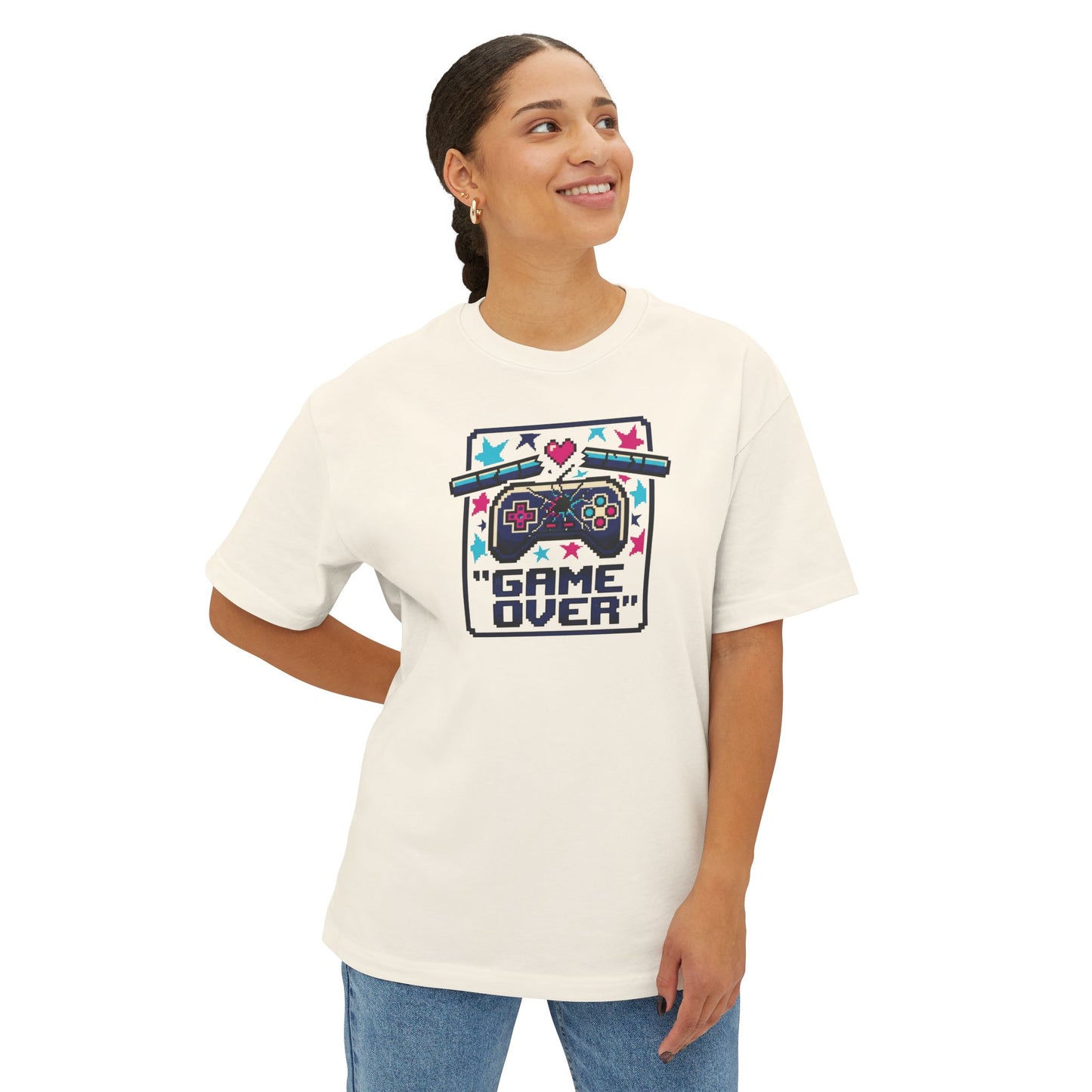 GAME OVER TEE. Unisex Oversized Boxy Tee
