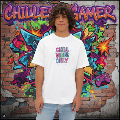 CHILL VIBES ONLY. Unisex Oversized Boxy Tee