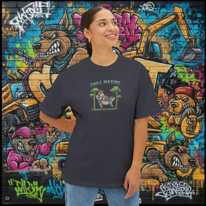 CHILL MAXING. Unisex Oversized Boxy Tee