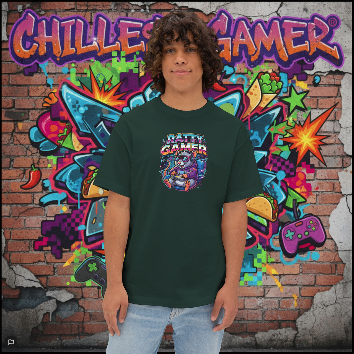 RATTY GAMER. Unisex Oversized Boxy Tee