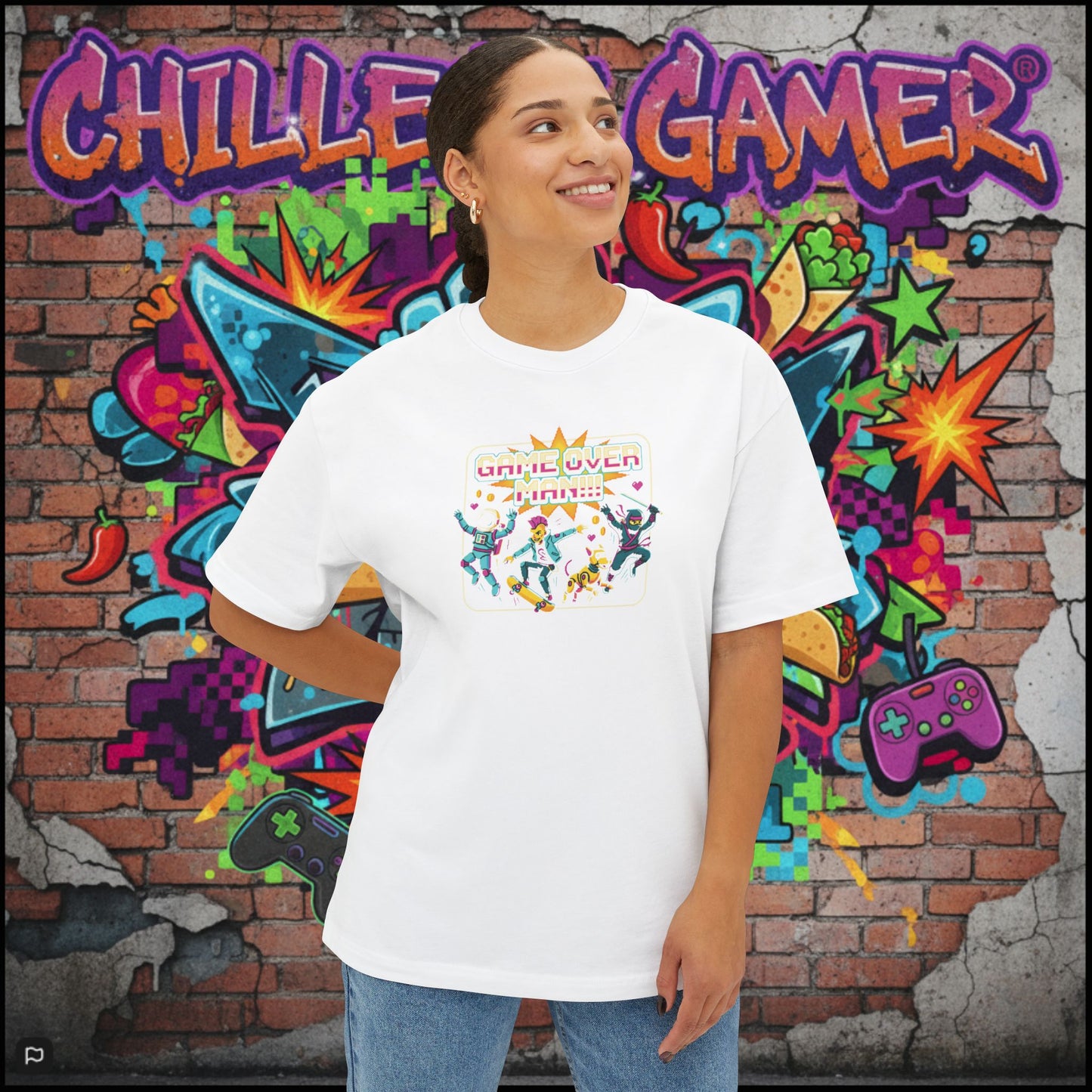 GAME OVER MAN!!! Unisex Oversized Boxy Tee