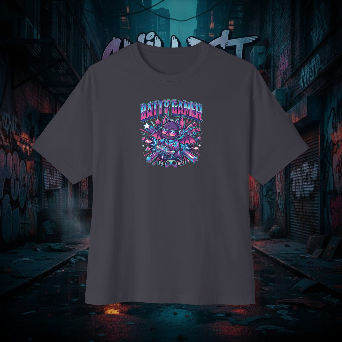 BATTY GAMER. Unisex Oversized Boxy Tee