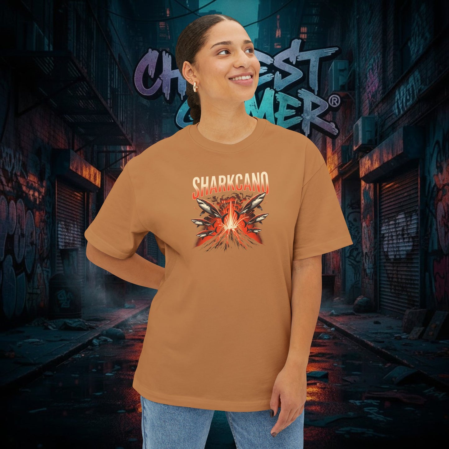 SHARKCANO V2. Unisex Oversized Boxy Tee