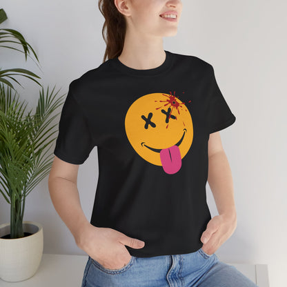 NOT SO HAPPY FACE. Unisex Jersey Short Sleeve Tee