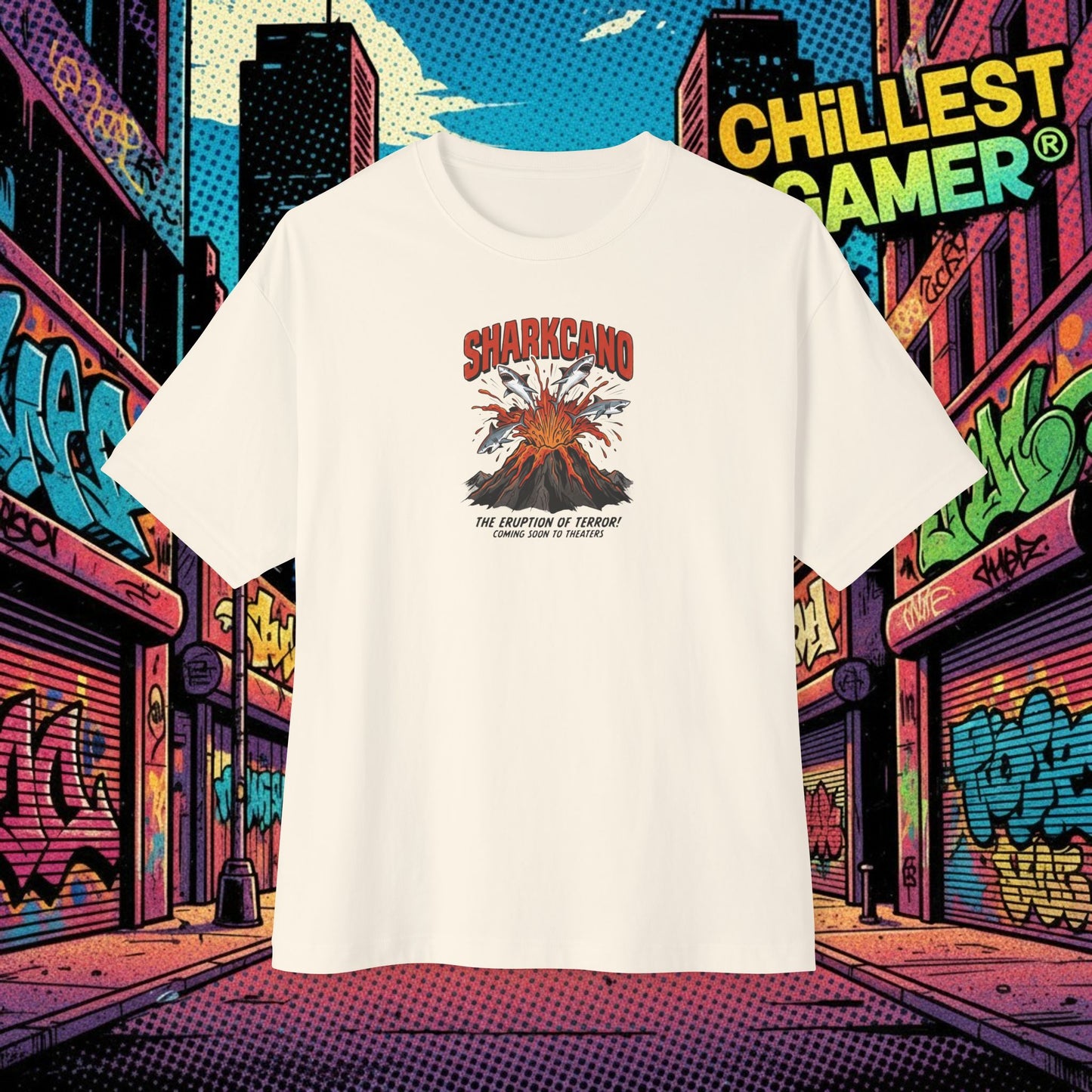 SHARKCANO. Unisex Oversized Boxy Tee