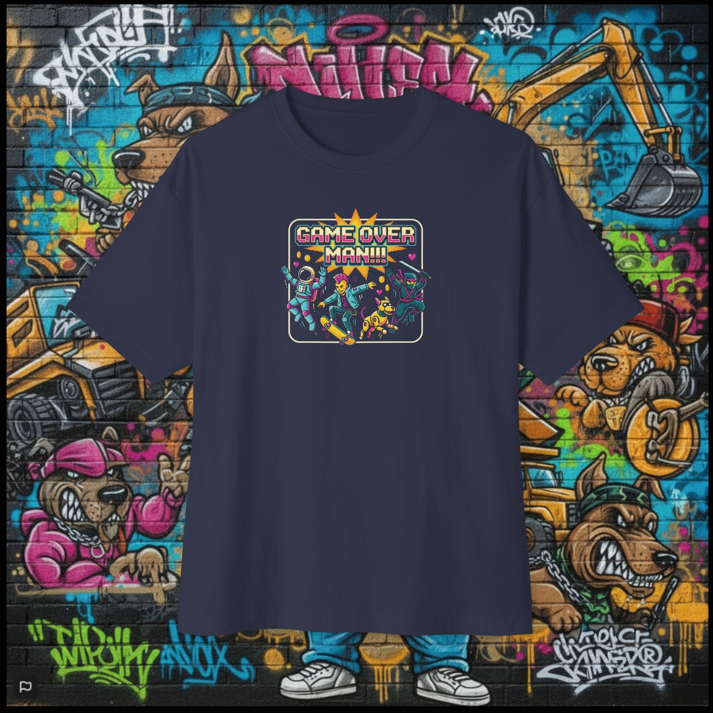 GAME OVER MAN!!! Unisex Oversized Boxy Tee