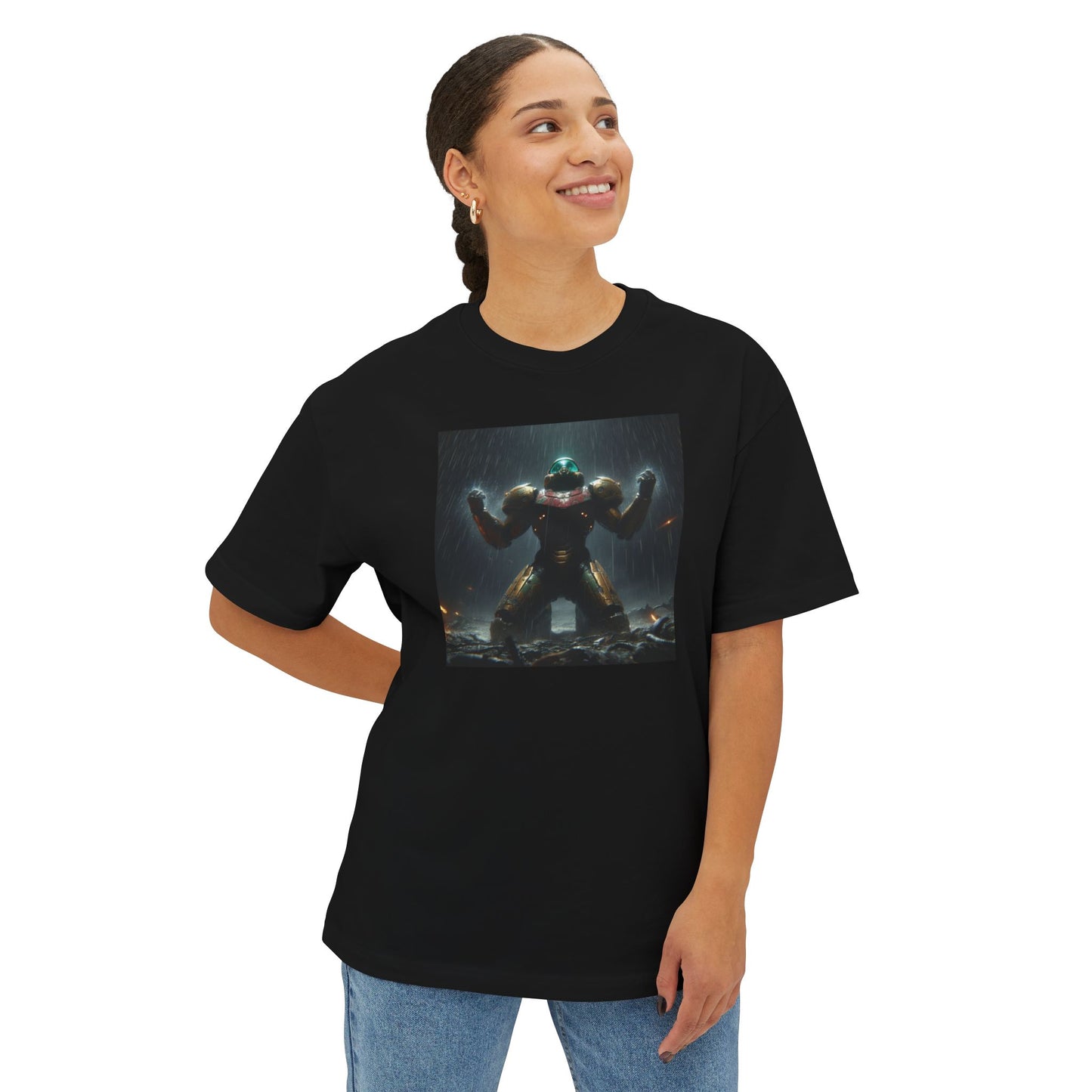 DEAD PLANET (AI generated). Unisex Oversized Boxy Tee