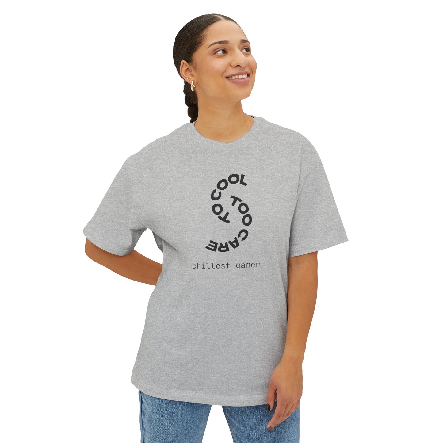TO COOL TOO CARE. Unisex Oversized Boxy Tee