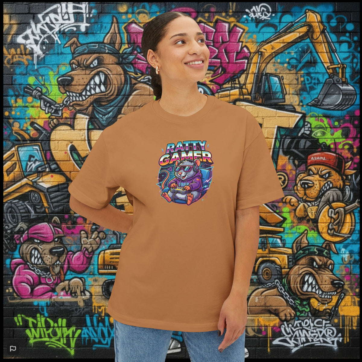 RATTY GAMER. Unisex Oversized Boxy Tee