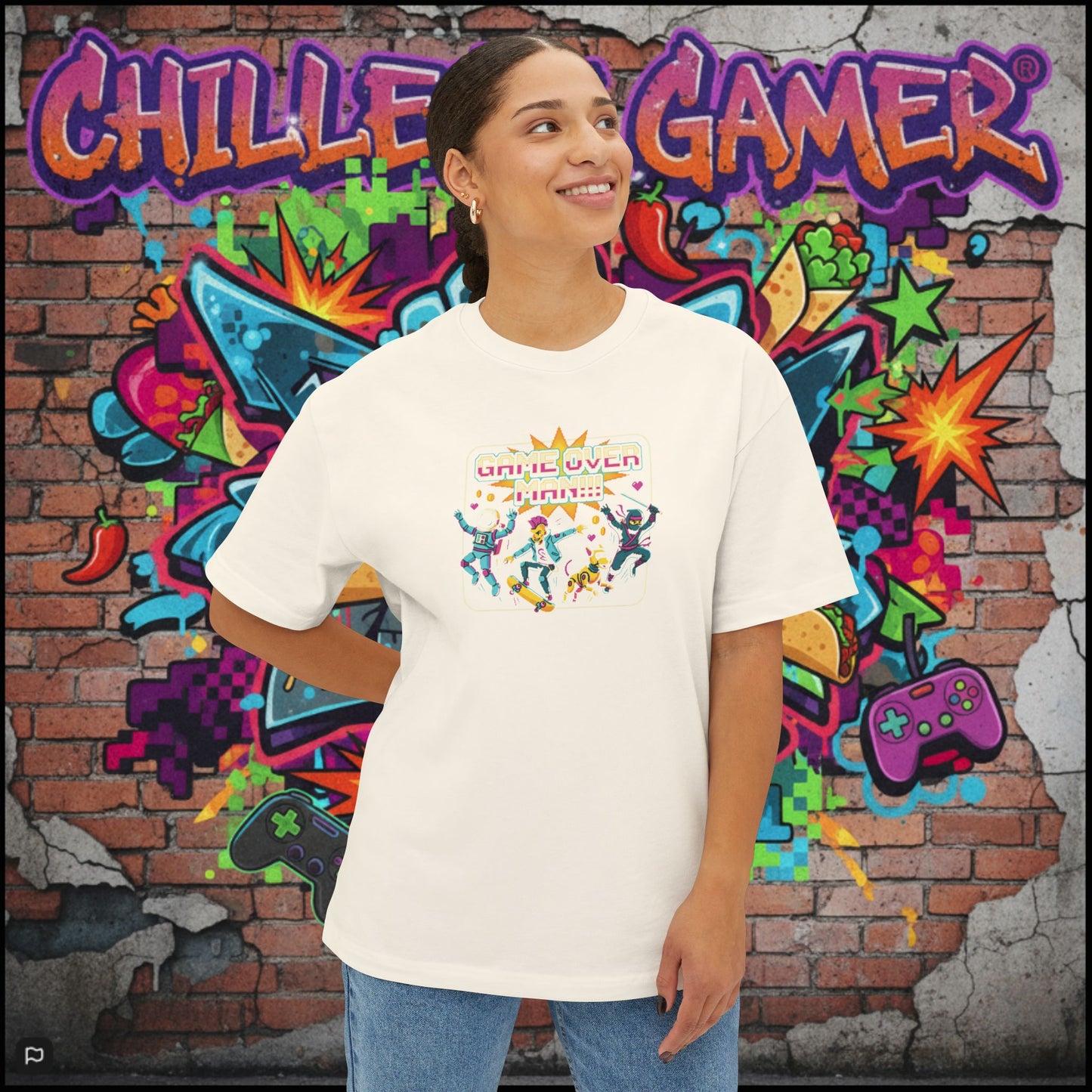 GAME OVER MAN!!! Unisex Oversized Boxy Tee