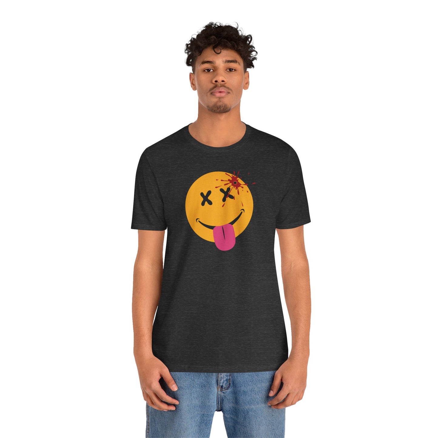 NOT SO HAPPY FACE. Unisex Jersey Short Sleeve Tee