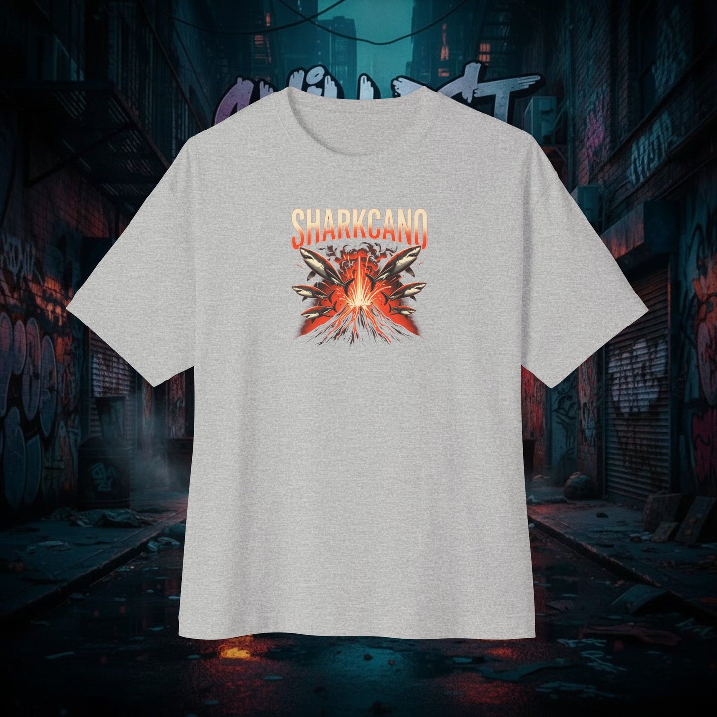 SHARKCANO V2. Unisex Oversized Boxy Tee
