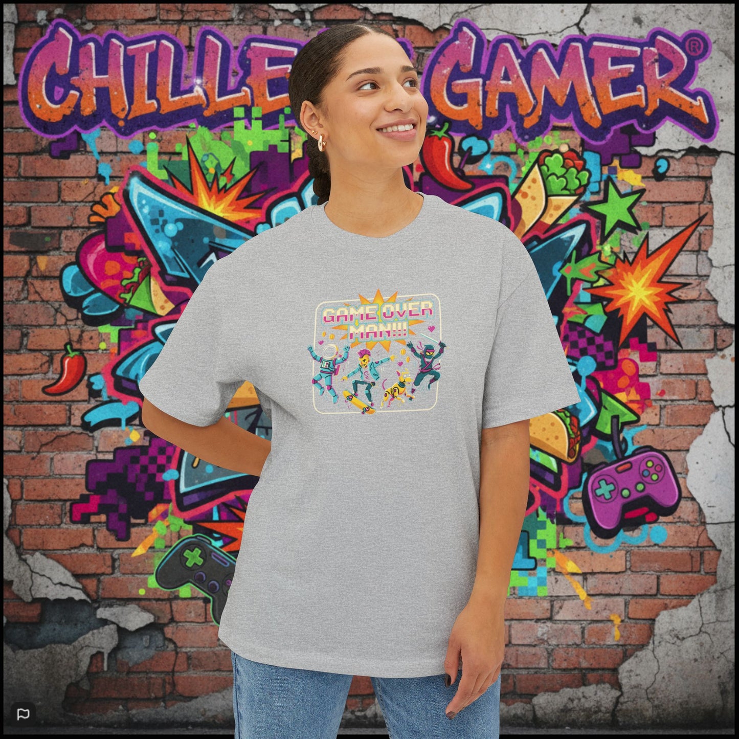 GAME OVER MAN!!! Unisex Oversized Boxy Tee