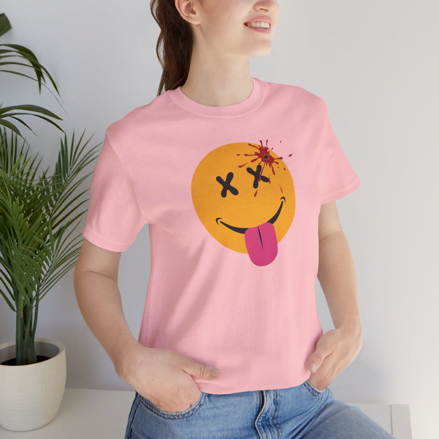 NOT SO HAPPY FACE. Unisex Jersey Short Sleeve Tee