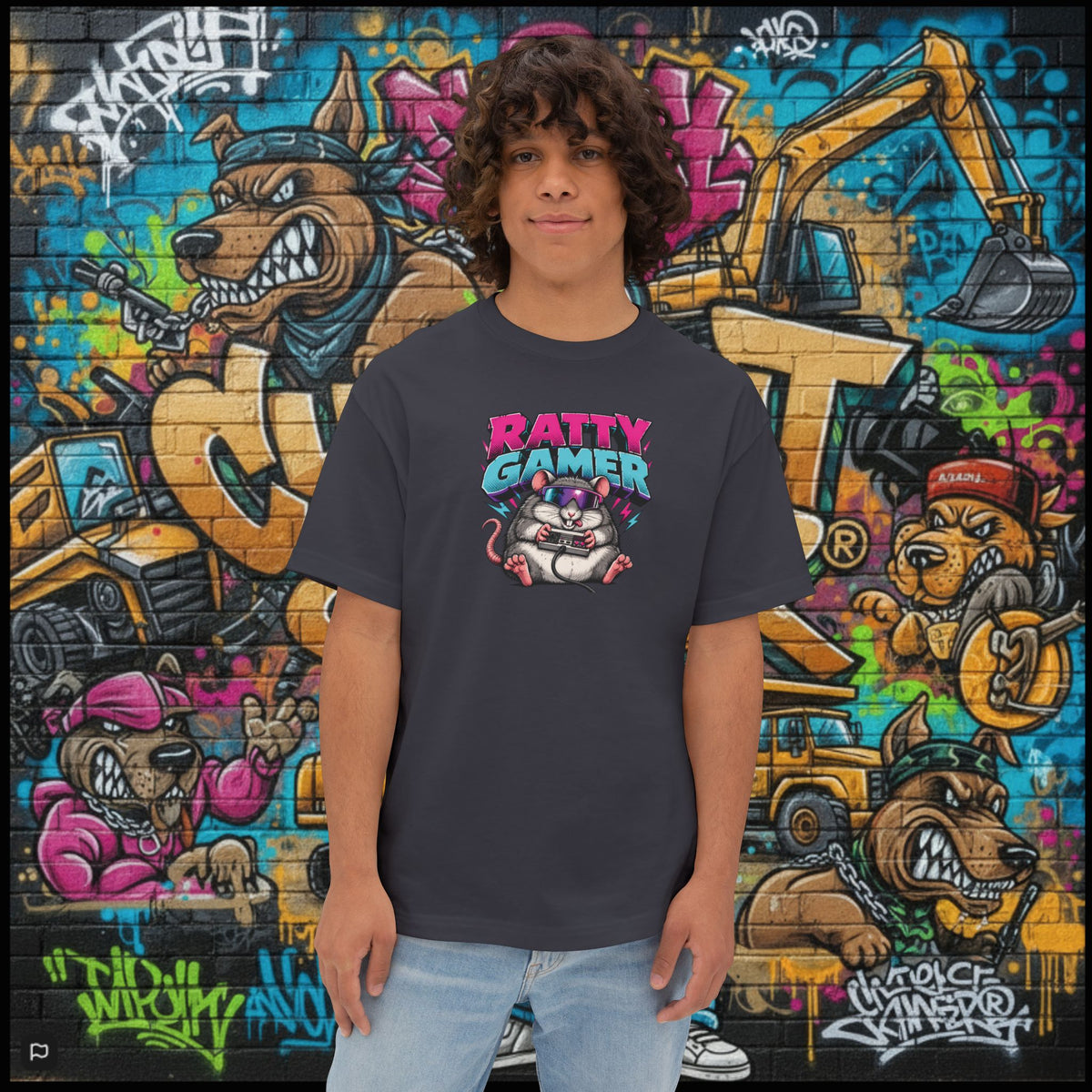 RATTY GAMER. Unisex Oversized Boxy Tee