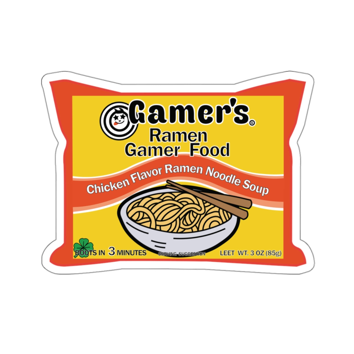 RAMEN GAMER FOOD. Kiss-Cut Stickers