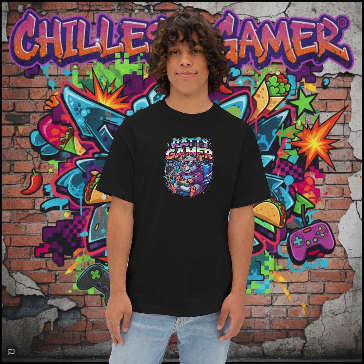 RATTY GAMER. Unisex Oversized Boxy Tee